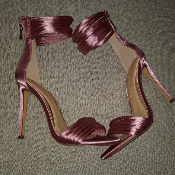 Satin Pink Blush Sandals - Picture 2 of 2